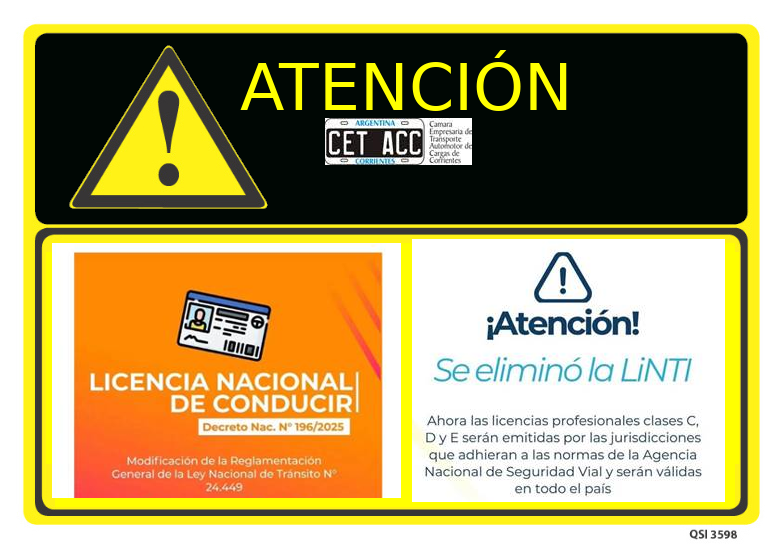 .:: ATENCION ::. ELIMINACIÓN LINTI - NUEVA LICENCIA NAC. DE CONDUCIR